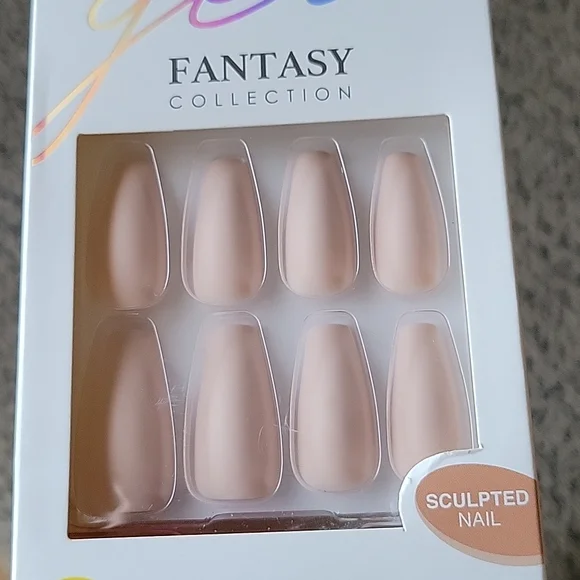 KISS Fantasy Gel Nude Matte Long Sculpted Press-On 💅 79955 KGFS01 - Picture 4 of 7